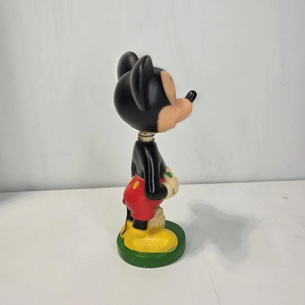 Vintage 70s Disney Mickey Mouse Bobblehead Figure Flower Kitschy Decor 7